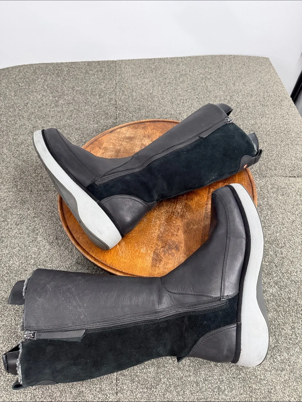 Clarks Unstructured Boots Wm 9.5M Un Vista Hi2 Snow Winter Black Leather Comfort